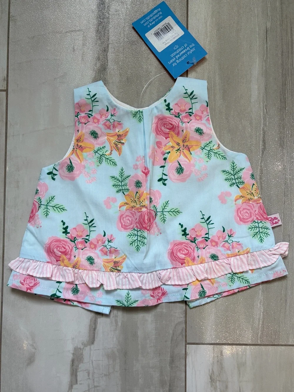 NWT RuffleButts Cottage Tea Time Cotton Swing Top & Woven Bloomers Set Girl 0-3M